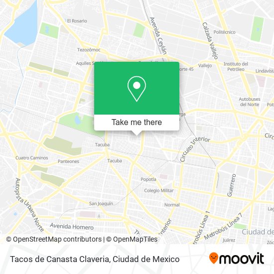 Tacos de Canasta Claveria map