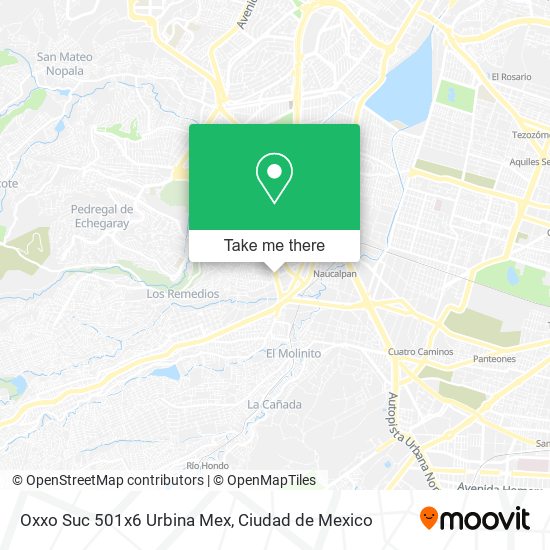 Mapa de Oxxo Suc 501x6 Urbina Mex