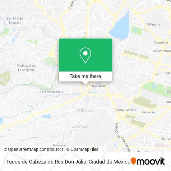 Tacos de Cabeza de Res Don Julio map
