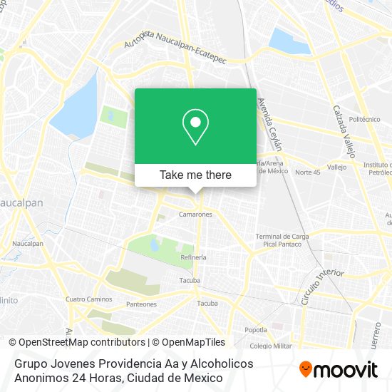 Grupo Jovenes Providencia Aa y Alcoholicos Anonimos 24 Horas map