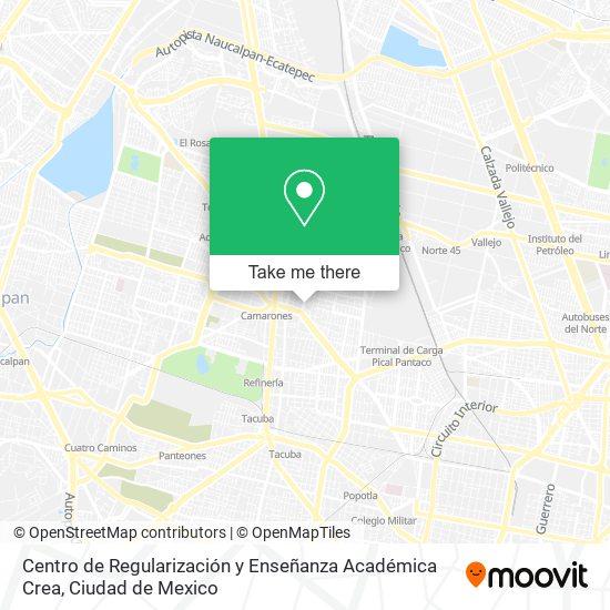 Mapa de Centro de Regularización y Enseñanza Académica Crea