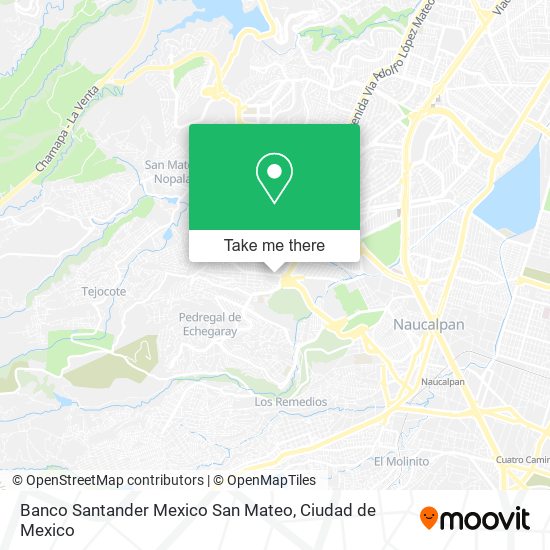 Banco Santander Mexico San Mateo map