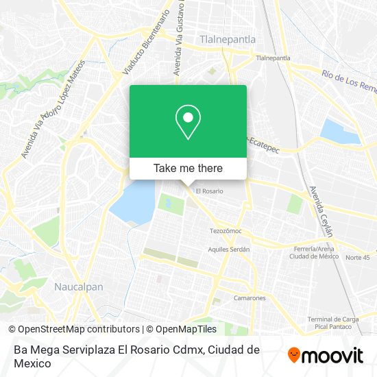 Mapa de Ba Mega Serviplaza El Rosario Cdmx