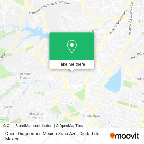 Mapa de Quest Diagnostics México Zona Azul