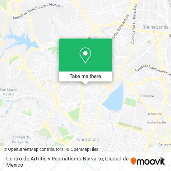 Centro de Artritis y Reumatismo Narvarte map