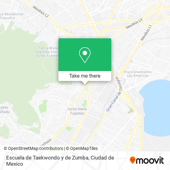 Mapa de Escuela de Taekwondo y de Zumba