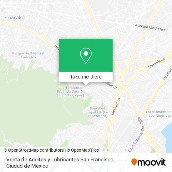 Mapa de Venta de Aceites y Lubricantes San Francisco