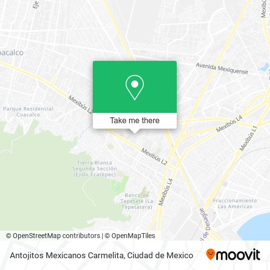 Mapa de Antojitos Mexicanos Carmelita