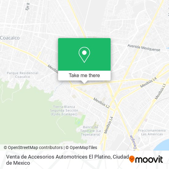 Venta de Accesorios Automotrices El Platino map