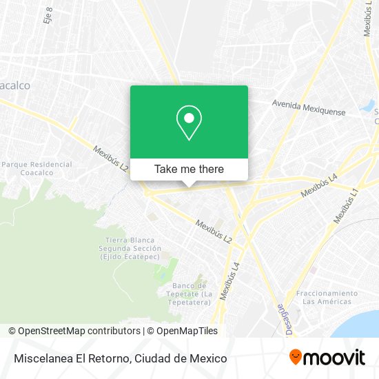 Miscelanea El Retorno map