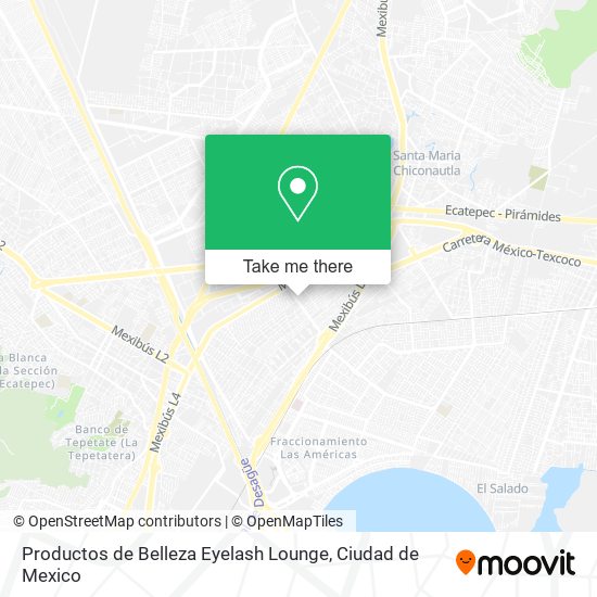 Productos de Belleza Eyelash Lounge map