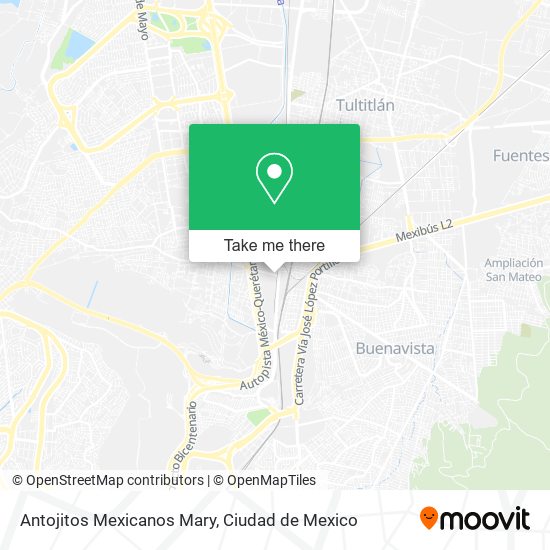 Antojitos Mexicanos Mary map