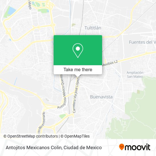 Mapa de Antojitos Mexicanos Colin