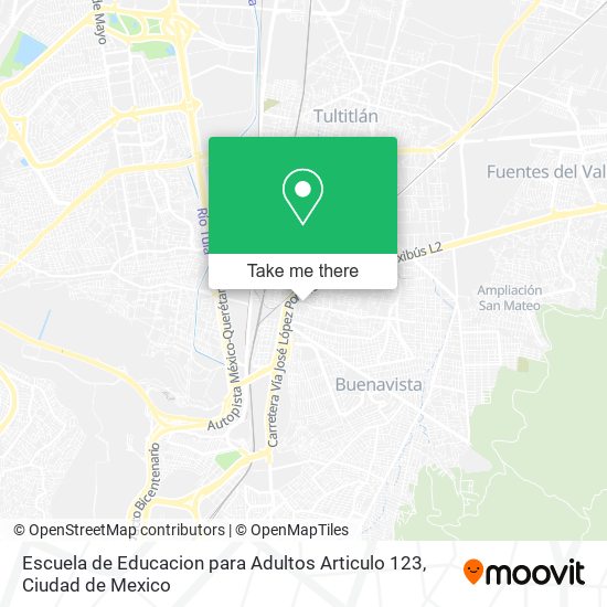 Mapa de Escuela de Educacion para Adultos Articulo 123