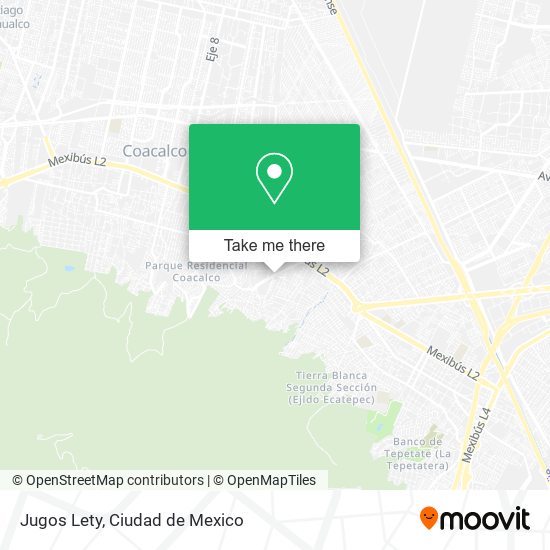 Jugos Lety map