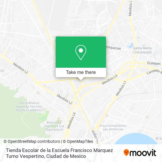 Mapa de Tienda Escolar de la Escuela Francisco Marquez Turno Vespertino