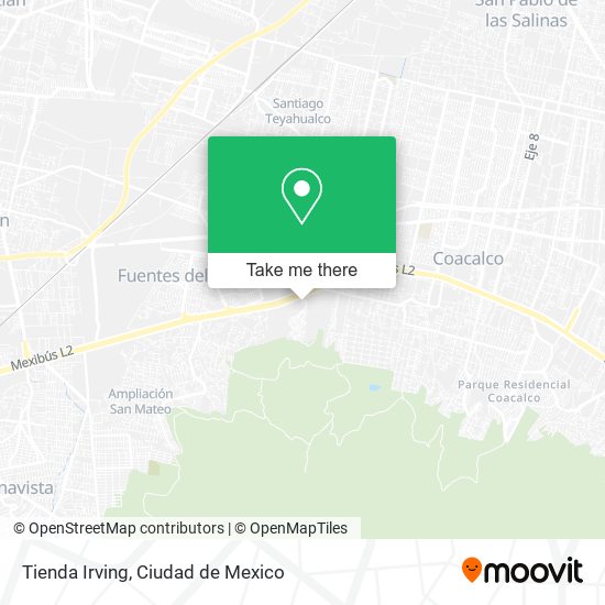 Tienda Irving map