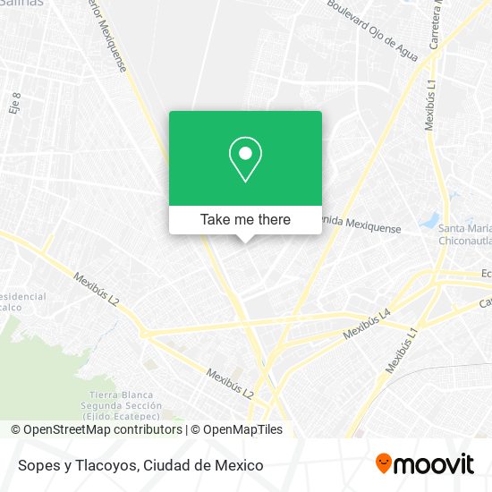 Sopes y Tlacoyos map