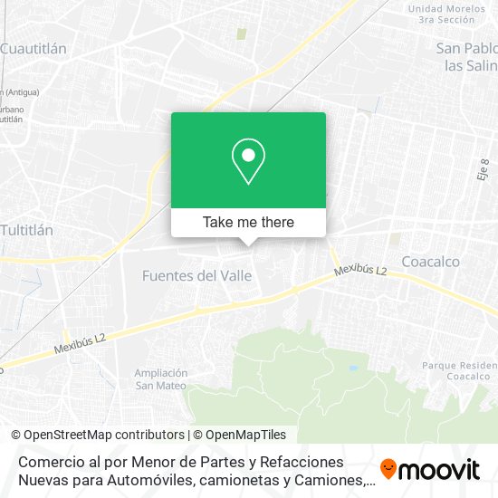 Mapa de Comercio al por Menor de Partes y Refacciones Nuevas para Automóviles, camionetas y Camiones