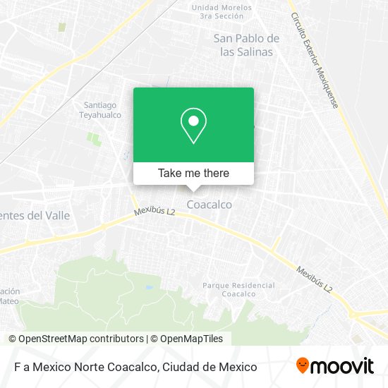Mapa de F a Mexico Norte Coacalco