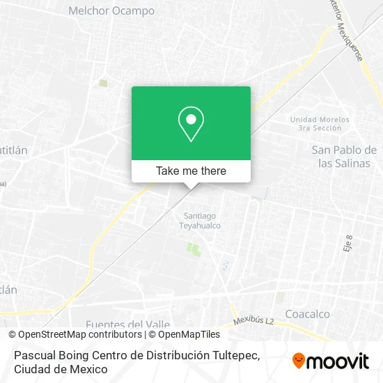 Mapa de Pascual Boing Centro de Distribución Tultepec