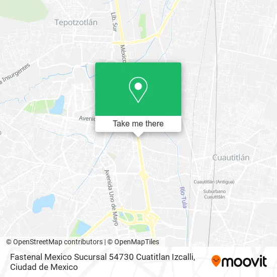 Mapa de Fastenal Mexico Sucursal 54730 Cuatitlan Izcalli