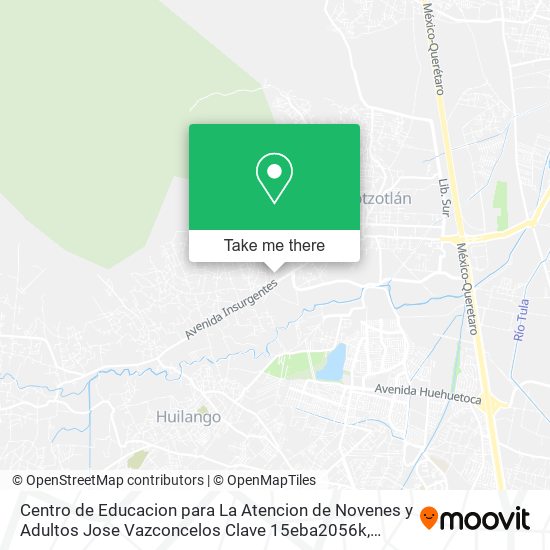 Mapa de Centro de Educacion para La Atencion de Novenes y Adultos Jose Vazconcelos Clave 15eba2056k