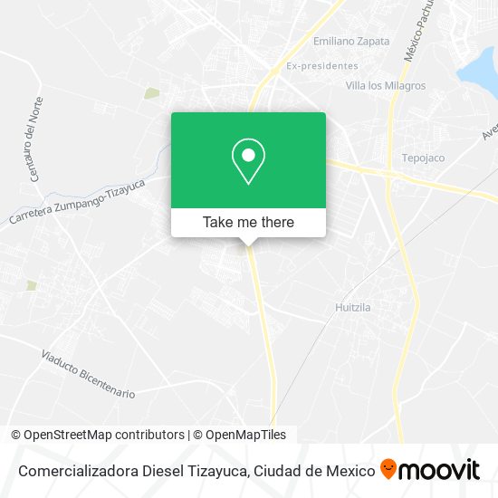 Mapa de Comercializadora Diesel Tizayuca