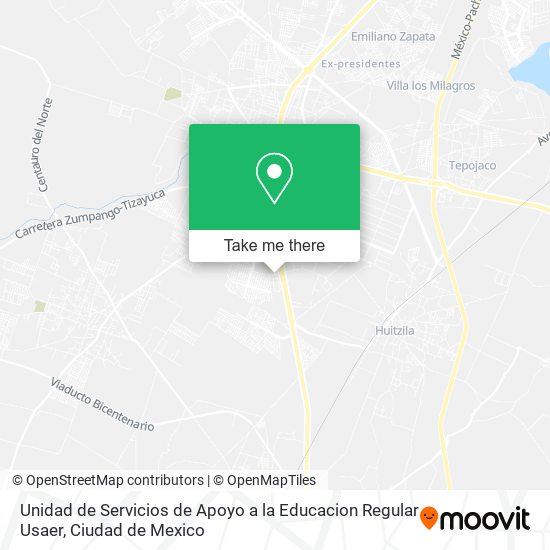 Unidad de Servicios de Apoyo a la Educacion Regular Usaer map