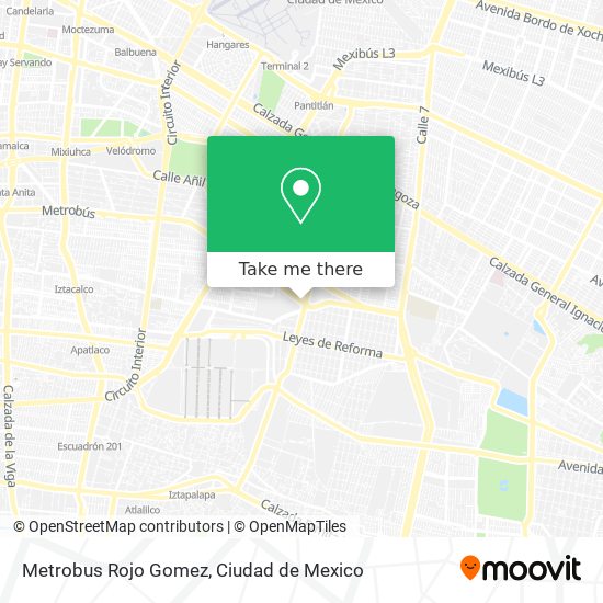 Metrobus Rojo Gomez map