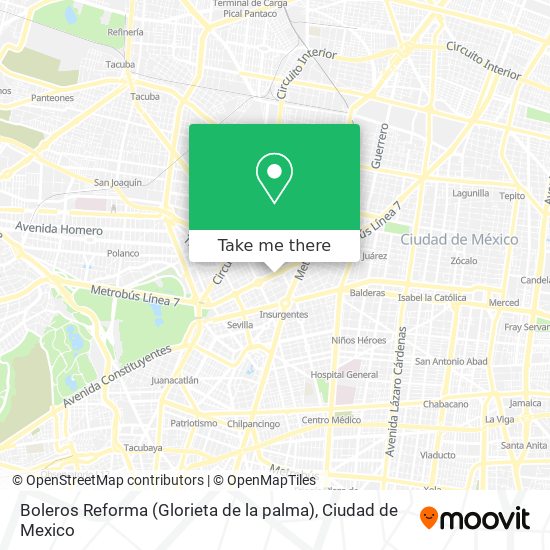 Boleros Reforma (Glorieta de la palma) map