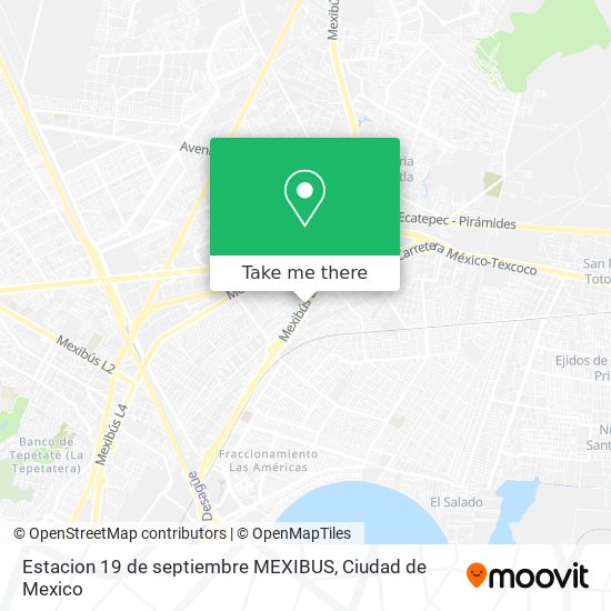 Estacion 19 de septiembre MEXIBUS map