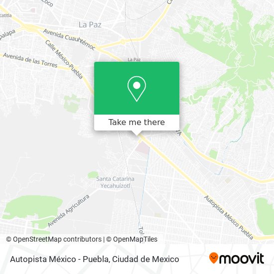 Autopista México - Puebla map
