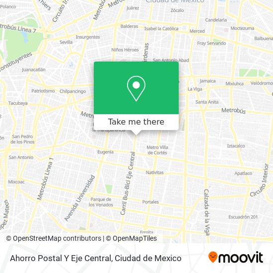 Ahorro Postal Y Eje Central map