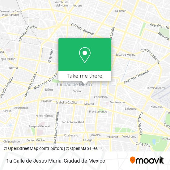Mapa de 1a Calle de Jesús María
