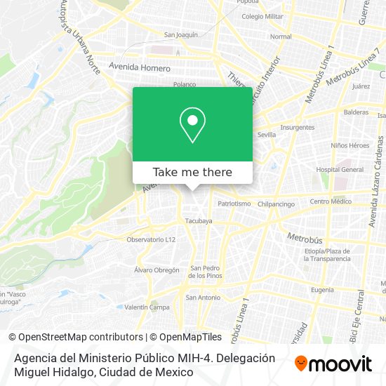 Agencia del Ministerio Público MIH-4. Delegación Miguel Hidalgo map