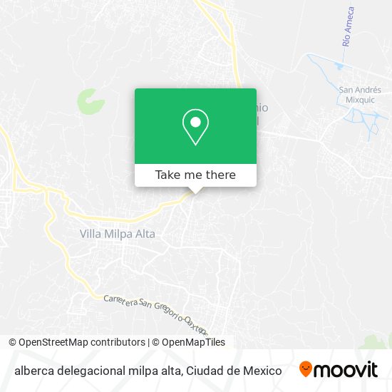 How to get to alberca delegacional milpa alta in Xochimilco by Bus?