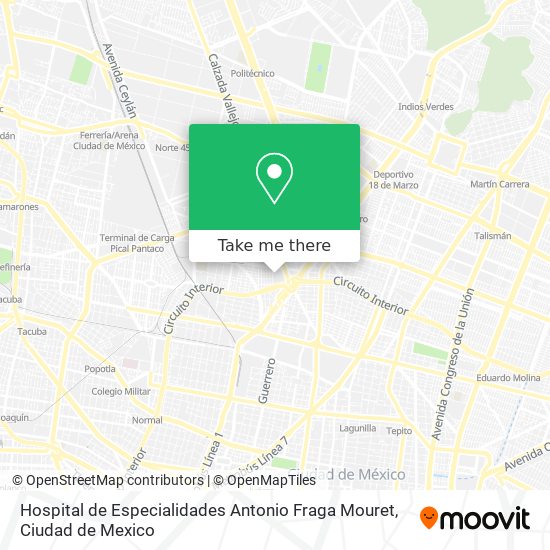 Hospital de Especialidades Antonio Fraga Mouret map