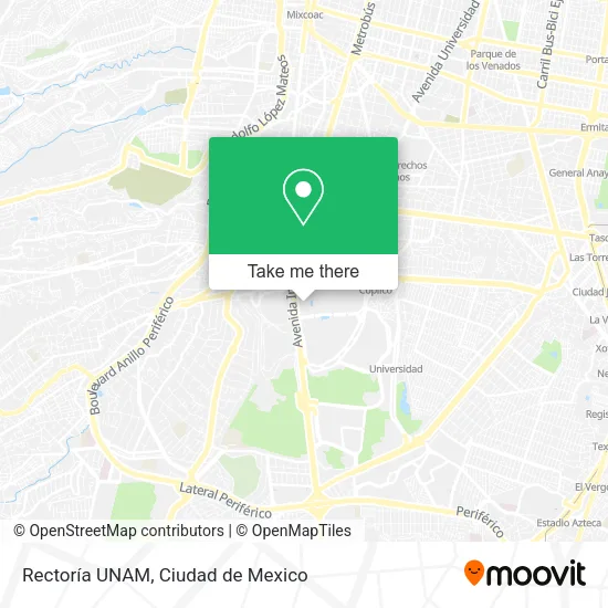 Rectoría UNAM map