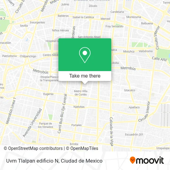 Uvm Tlalpan edificio N map