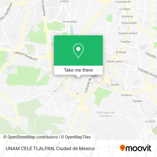 UNAM CELE TLALPAN map