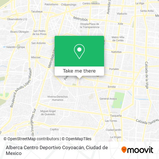 Mapa de Alberca Centro Deportivo Coyoacán