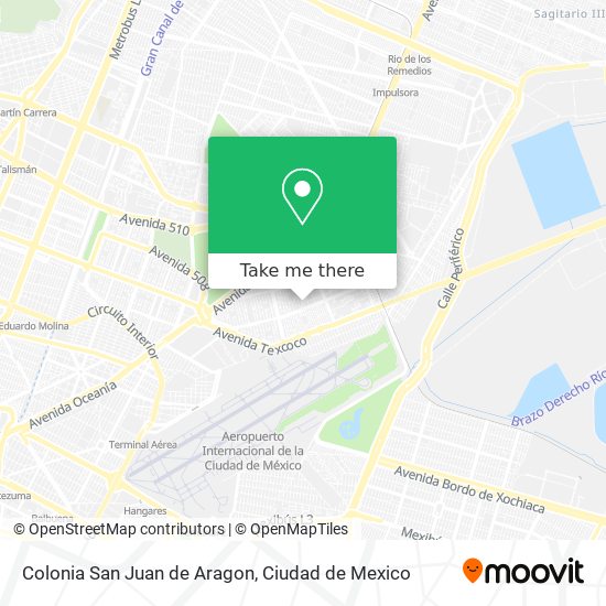 Colonia San Juan de Aragon map