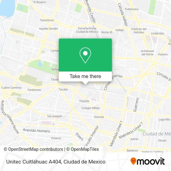 Mapa de Unitec Cuitláhuac A404