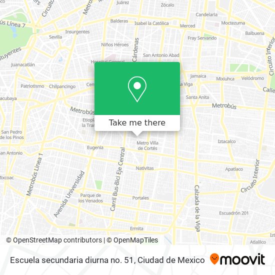 Mapa de Escuela secundaria diurna no. 51