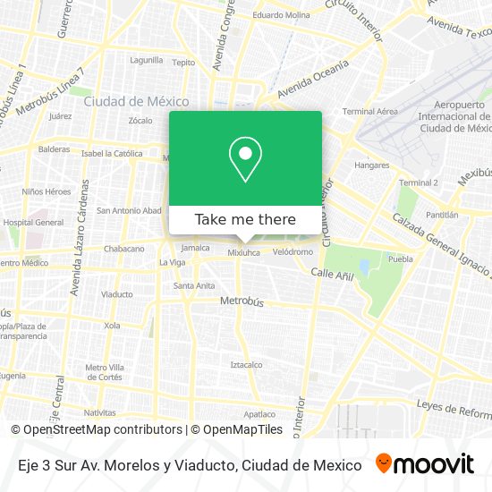Eje 3 Sur Av. Morelos y Viaducto map