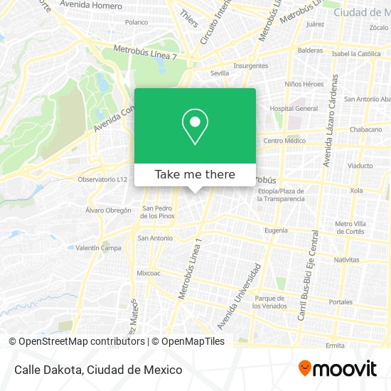 Calle Dakota map