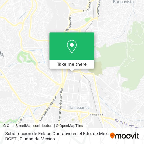 Mapa de Subdireccion de Enlace Operativo en el Edo. de Mex. DGETI