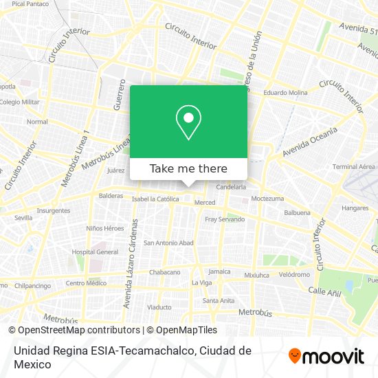 Unidad Regina ESIA-Tecamachalco map