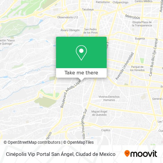 Cinépolis Vip Portal San Ángel map